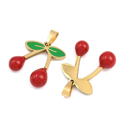 304 Stainless Steel Enamel Pendants STAS-Z166-23C-G-1