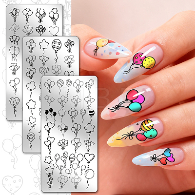 Stainless Steel DIY Nail Art Templates MRMJ-WH0092-274-1