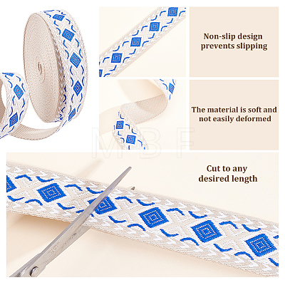 10Yards Vintage Jacquard Polyester Ribbon OCOR-ME0001-79A-1
