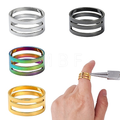 4Pcs 4 Colors Brass Rings RJEW-YW0001-05-1