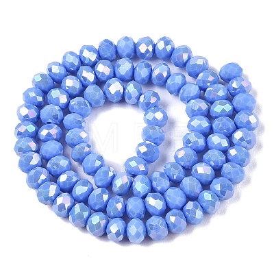 Electroplate Glass Beads Strands X-EGLA-A044-P6mm-B17-1