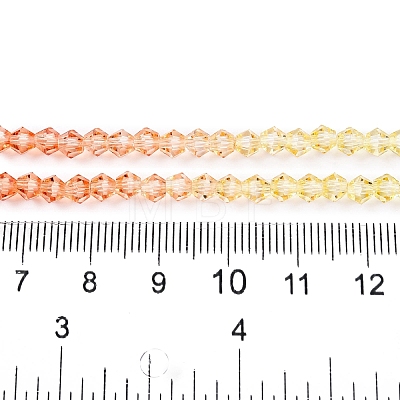 Gradient Color Baking Painted Glass Bead Strands DGLA-A039-T6mm-A014-1