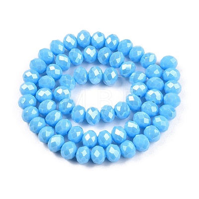 Electroplate Glass Beads Strands EGLA-A044-P8mm-A08-1