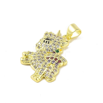 Brass Micro Pave Cubic Zirconia Pendants KK-E111-26G-1