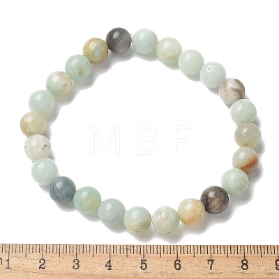 Natural Amazonite Bead Stretch Bracelets BJEW-K212-B-007-1