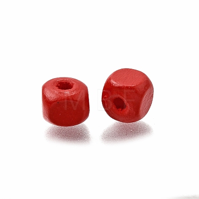 Spray Painted Wooden Beads WOOD-P021-01A-24-1