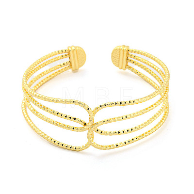 Rack Plating Brass Multi-Strand Open Cuff Bangles for Women BJEW-P322-03G-1