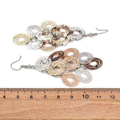 430 Stainless Steel Oval Dangle Earrings EJEW-A137-13M-1