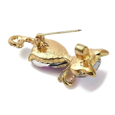 Cute Cat Shaped Alloy Crystal Rhinestone Brooches JEWB-S028-07-1