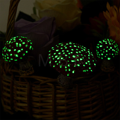 Resin Miniature Luminous Mushroom Ornaments AJEW-WH0326-72-1