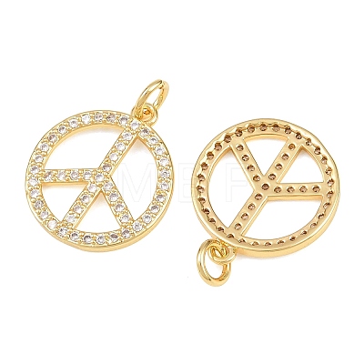 Brass Micro Pave Cubic Zirconia Pendants KK-L275-56G-01A-1