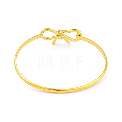 Adjustable Bowknot Brass Torque Bangles for Women BJEW-Z074-01G-1