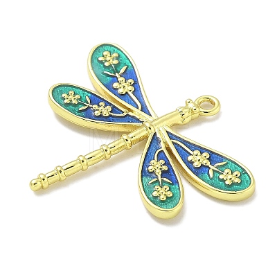 Rack Plating Brass Enamel Pendants KK-L224-042G-03-1