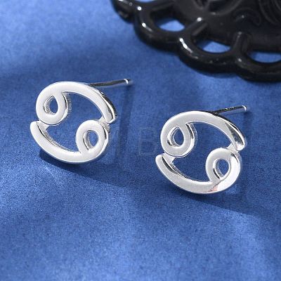 S925 Sterling Silver Stud Earrings EJEW-K303-01S-04-1