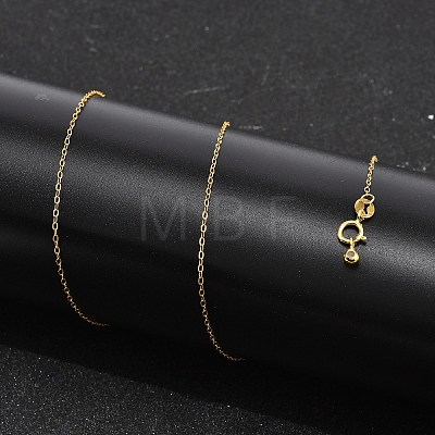 925 Sterling Silver Cable Chain Adjustable Slider Necklaces for Women NJEW-U030-01G-01-1