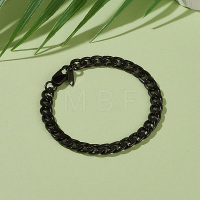 Men's 304 Stainless Steel Cuban Link Chain Bracelets X-BJEW-JB05917-02-1