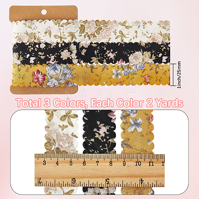 1 Set Polyester Flower Printed Ribbon OCOR-CY0002-38A-1