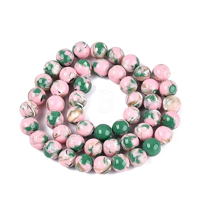 Assembled Synthetic Turquoise and Trochus Shell Beads Strands G-N369-02B-01-1