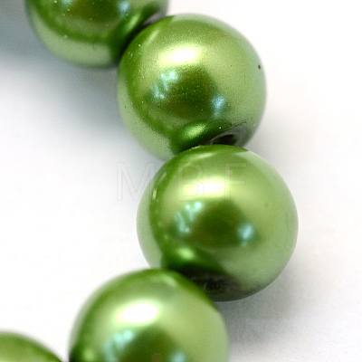 Baking Painted Pearlized Glass Pearl Round Bead Strands HY-Q003-6mm-13-1