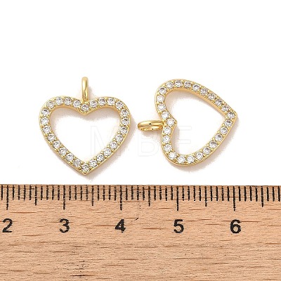 Brass Micro Pave Clear Cubic Zirconia Charms KK-E098-08G-1