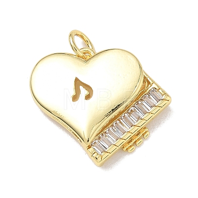 Brass Micro Pave Clear Cubic Zirconia Pendants KK-D289-01G-06-1