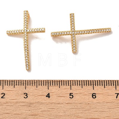 Brass Micro Pave Cubic Zirconia Pendants ZIRC-G146-19G-RS-1