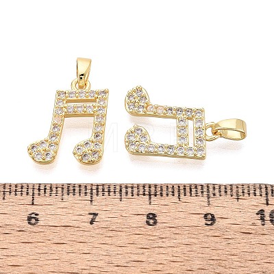 Brass Micro Pave Clear Cubic Zirconia Pendants KK-T075-84G-1