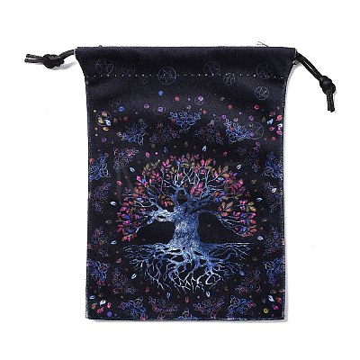 Velvet Tarot Cards Storage Drawstring Bags ZODI-PW0002-06B-1