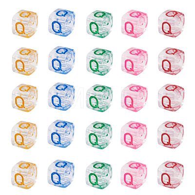 50Pcs Acrylic European Beads MACR-TADJ0001-13Q-1