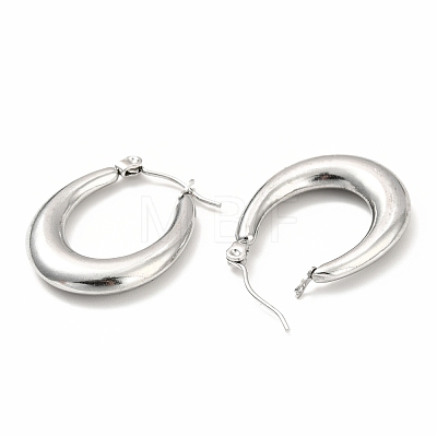 Non-Tarnish 304 Stainless Steel Chunky Oval Hoop Earrings for Women EJEW-F283-08P-1