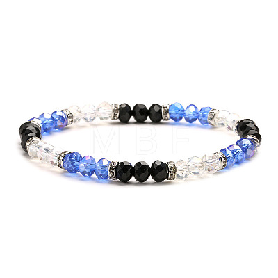 Fashionable Faceted Rondelle Glass Beads Stretch Bracelets for Women Girls Gift TQ6391-1-1