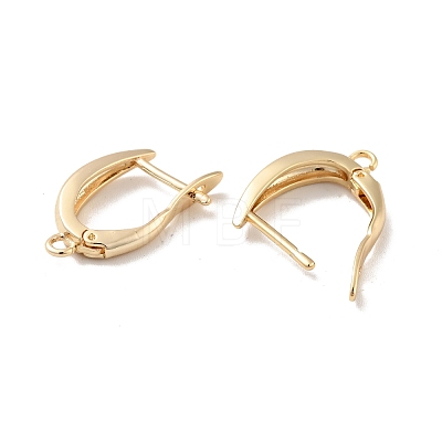 Rack Plating Brass Hoop Earring Findings with Latch Back Closure KK-D083-05G-1