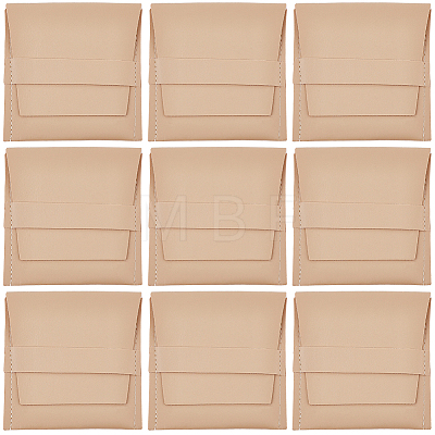 Square PU Leather Jewelry Flip Pouches with Random Color Lining PAAG-CL0001-02B-1