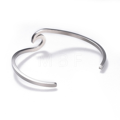 Tarnish Resistant 304 Stainless Steel Cuff Bangles BJEW-G611-01P-1