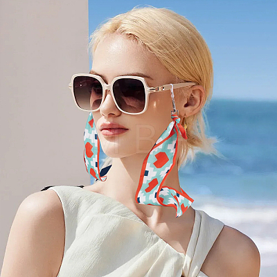2Sets 2 Colors Polyester Ribbon Eyeglasses Chains AJEW-SP0006-03-1