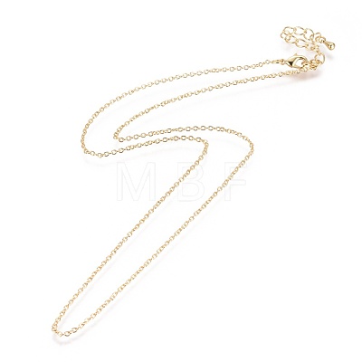 Brass Cable Chain Necklaces Making MAK-L025-06G-1