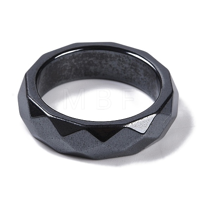 Magnetic Synthetic Hematite Finger Ring for Men Women RJEW-A047-01A-1