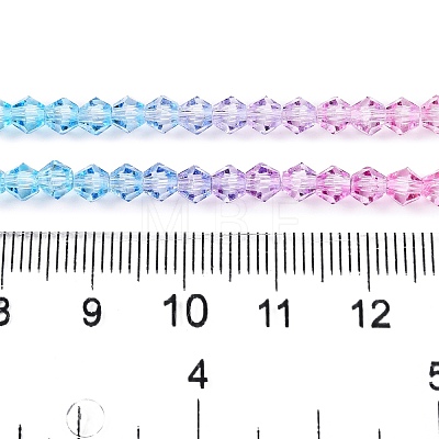 Gradient Color Baking Paint Glass Bead Strands LS-DGLA-A039-T6mm-A07-1