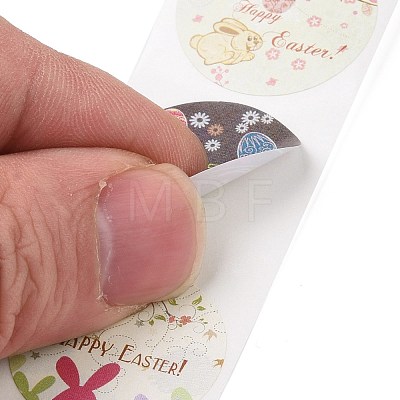 8 Patterns Easter Theme Self Adhesive Paper Sticker Rolls DIY-C060-03Q-1