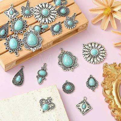 20Pcs 10 Styles Tibetan Style Alloy Pendants TIBEP-CJ0003-31-1