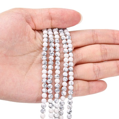 Synthetic Howlite Beads Strands G-E110-4mm-5-1