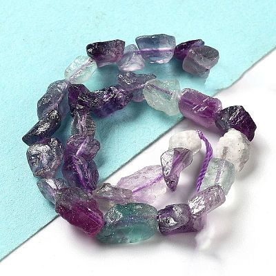 Raw Rough Natural Fluorite Beads Strands G-P528-B09-01-1