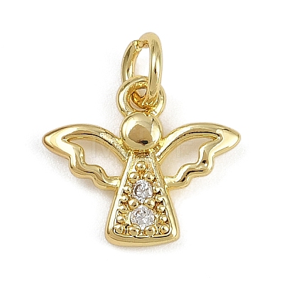 Brass Micro Pave Cubic Zirconia Pendants KK-Z123-24G-03-1