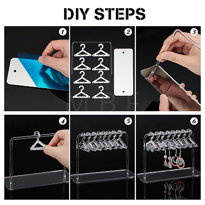   1 Set Acrylic Earring Display Stands EDIS-PH0001-36C-WH-1