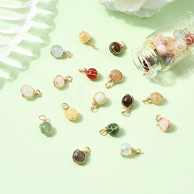 32Pcs 16 Styles Natural & Synthetic Gemstone Pendants PALLOY-SW00089-1