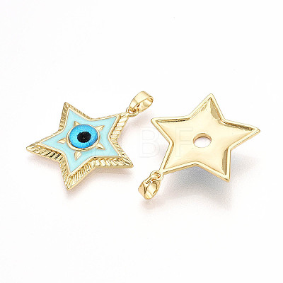 Brass Enamel Pendants KK-T070-75A-1