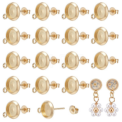 20Pcs Brass Stud Earring Findings KK-UN0006-19-1