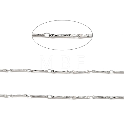 Handmade 304 Stainless Steel Bar Link Chains CHS-G025-10P-1