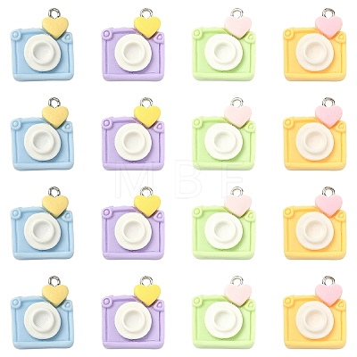20Pcs 4 Colors Opaque Resin Pendants RESI-YW0005-42-1