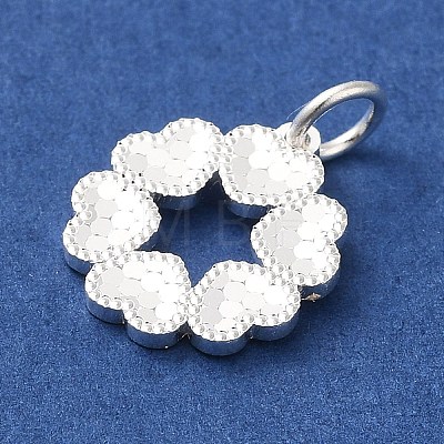 925 Sterling Silver Heart Flower Charms STER-K180-11A-S-1